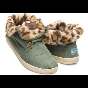 Toms Highland Botas Green and Leopard Print